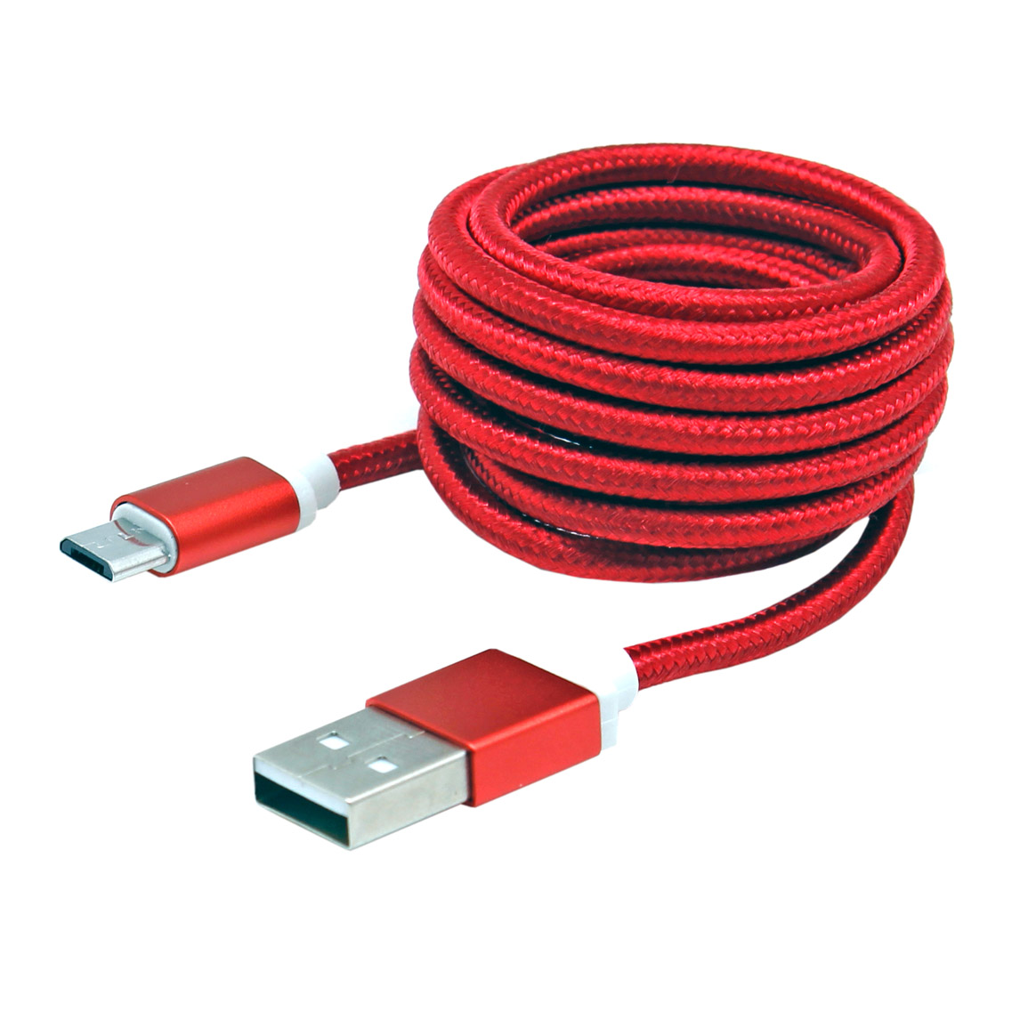 BIT FORCE braided cable USB A-MICRO USB M/M 1,5m red