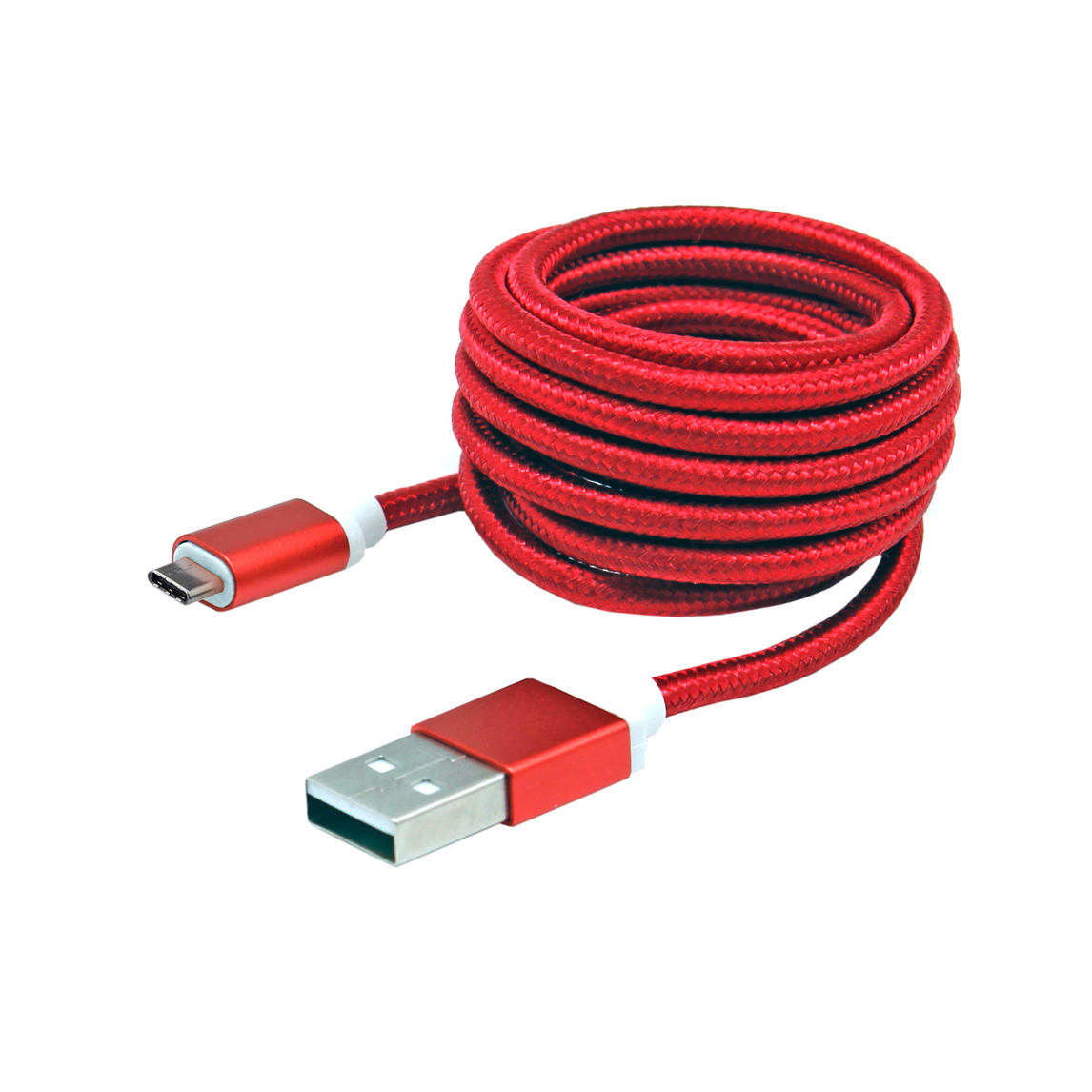 BIT FORCE braided cable USB A-USB C M/M 1,5m red