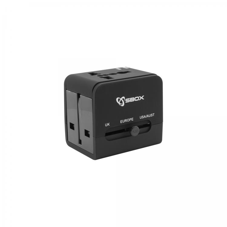 SBOX univerzalni putni adapter + USB punjač TA-23 2.1A