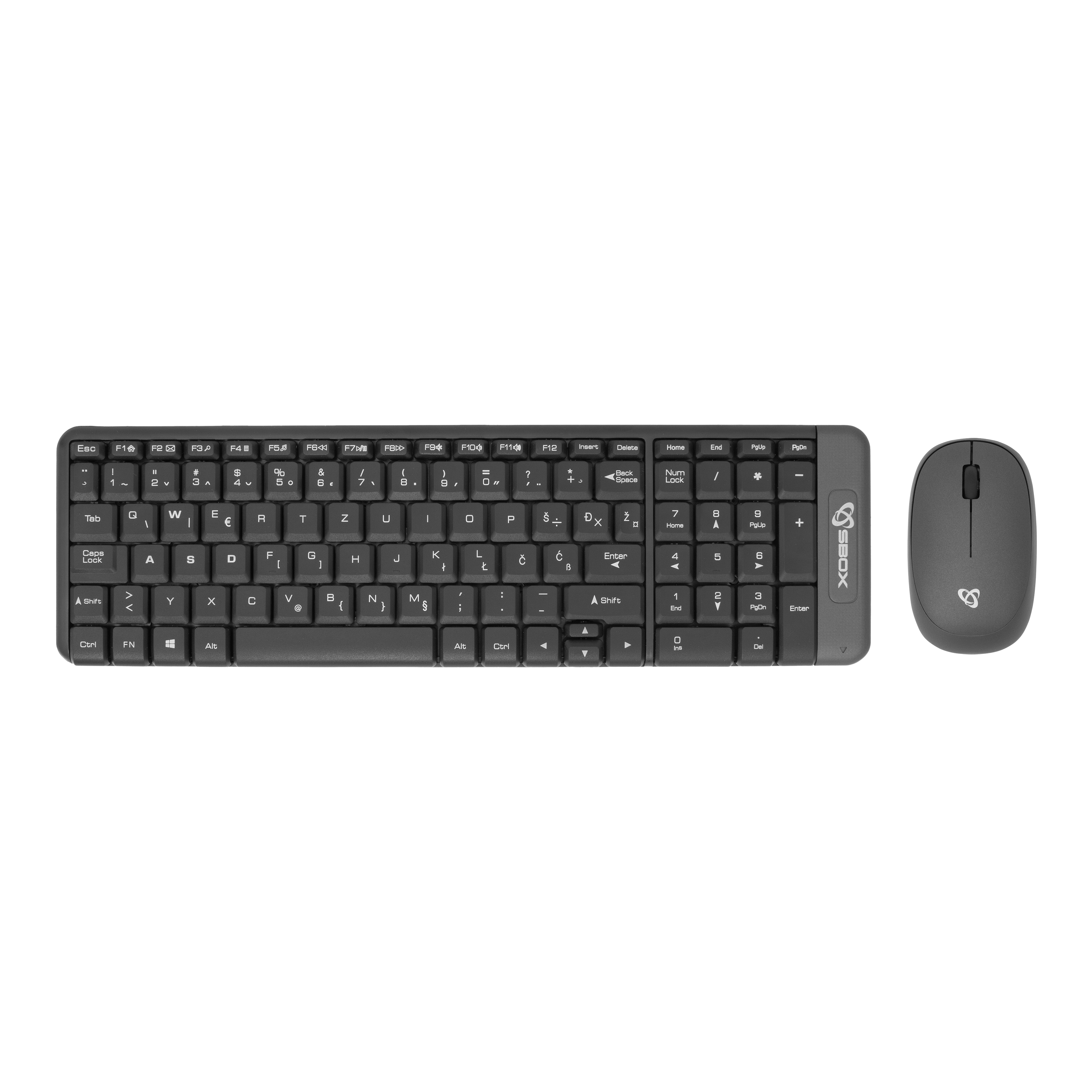 SBOX wireless combo keyboard + mouse WKM-22 black CRO