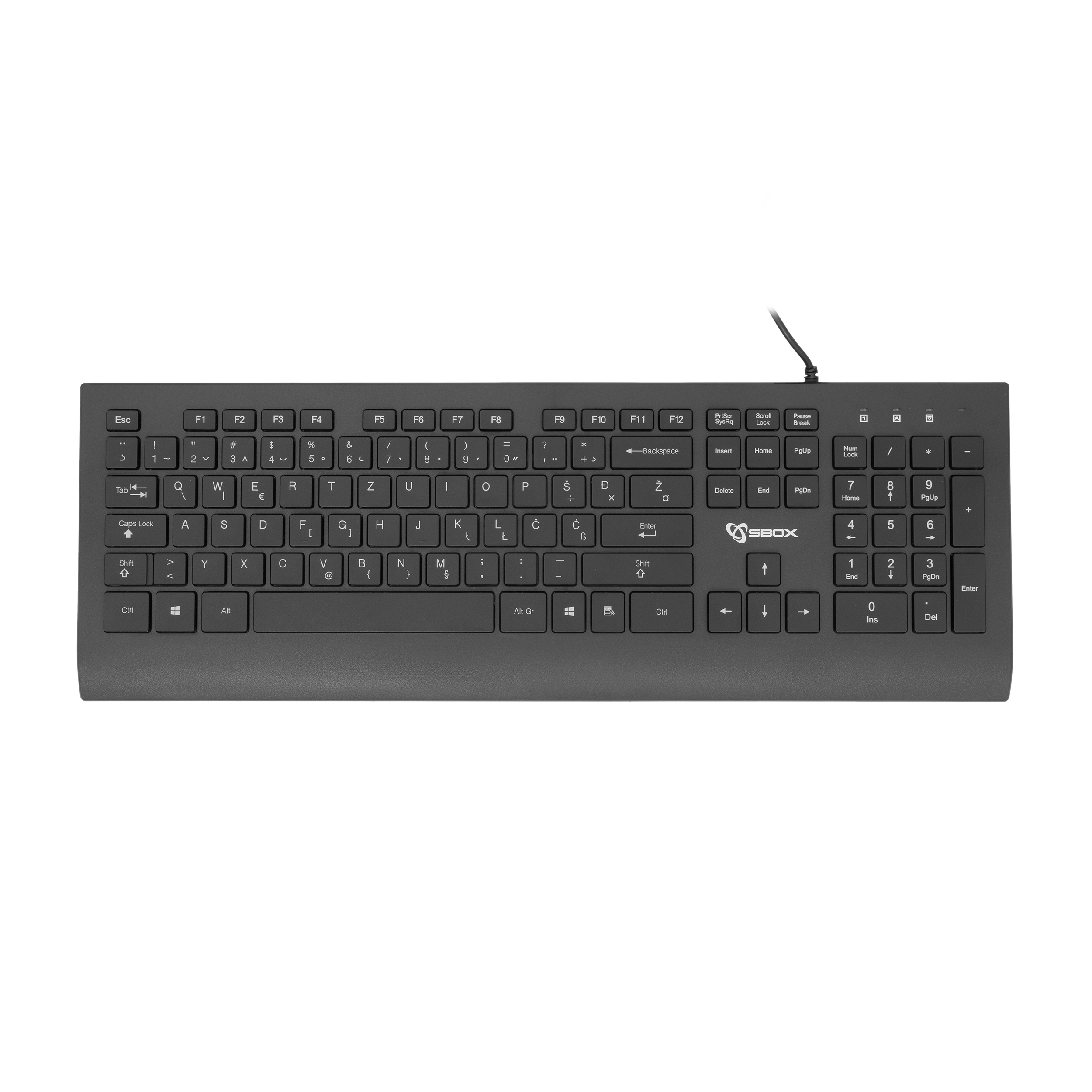 SBOX wired slim keyboard K-33 black CRO
