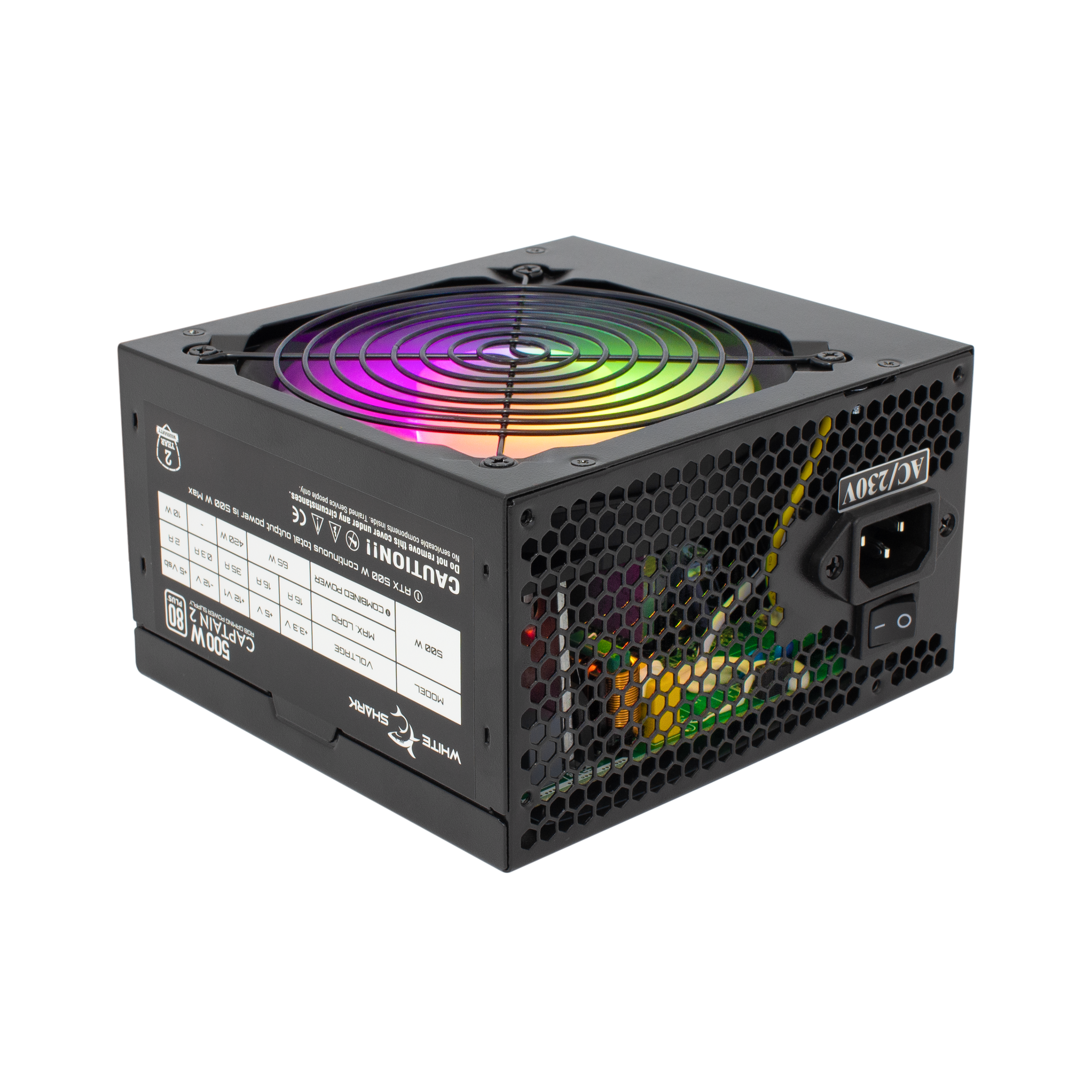 WHITE SHARK RGB napajanje 500W 80PLUS GPSU-W500F CAPTAIN-2