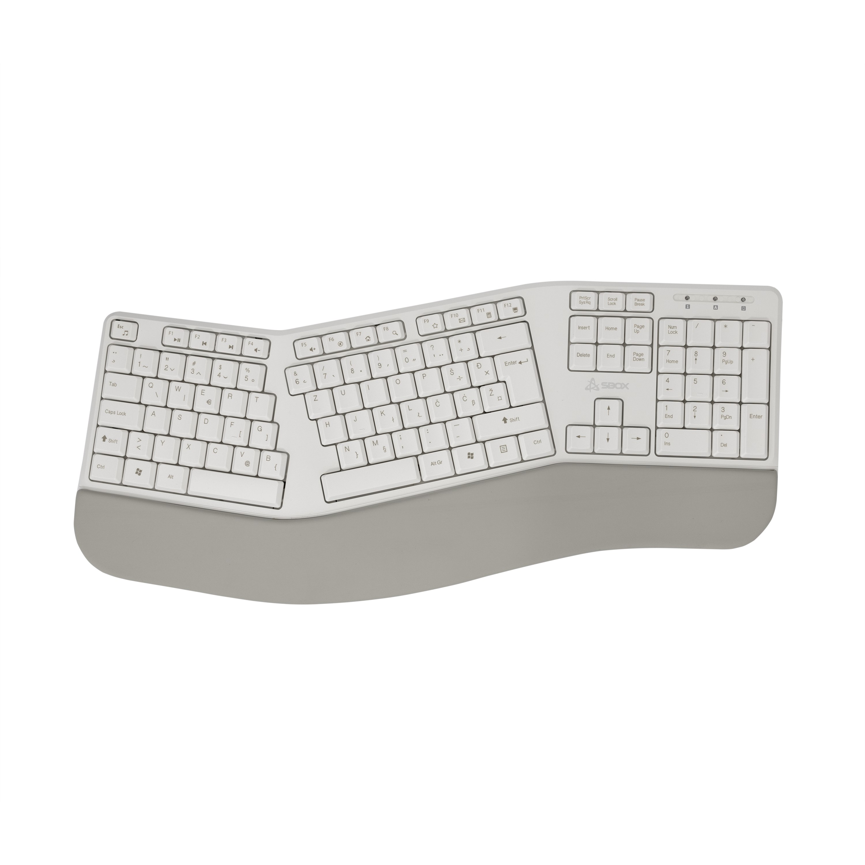 SBOX ergonomska bežična tipkovnica WK-905 bež HR