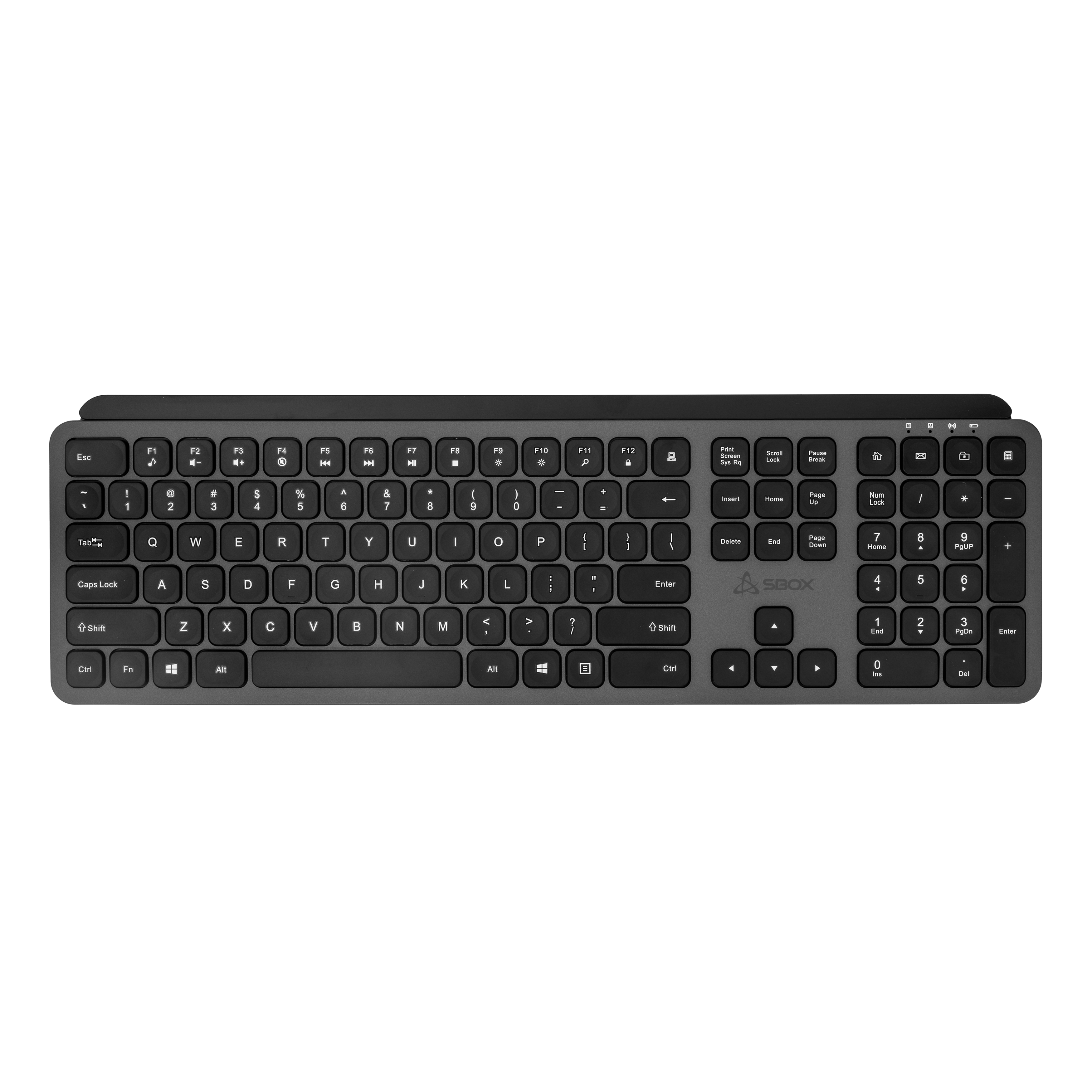 SBOX  bežična tipkovnica WK-26 US crno/siva