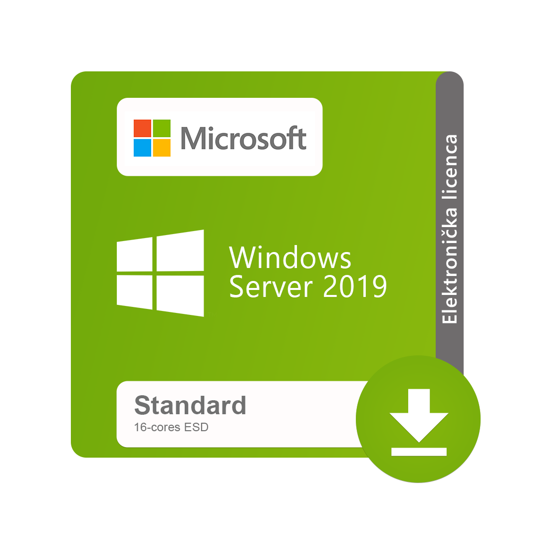 Windows Server 2019 Standard (16‐cores) ESD digital license