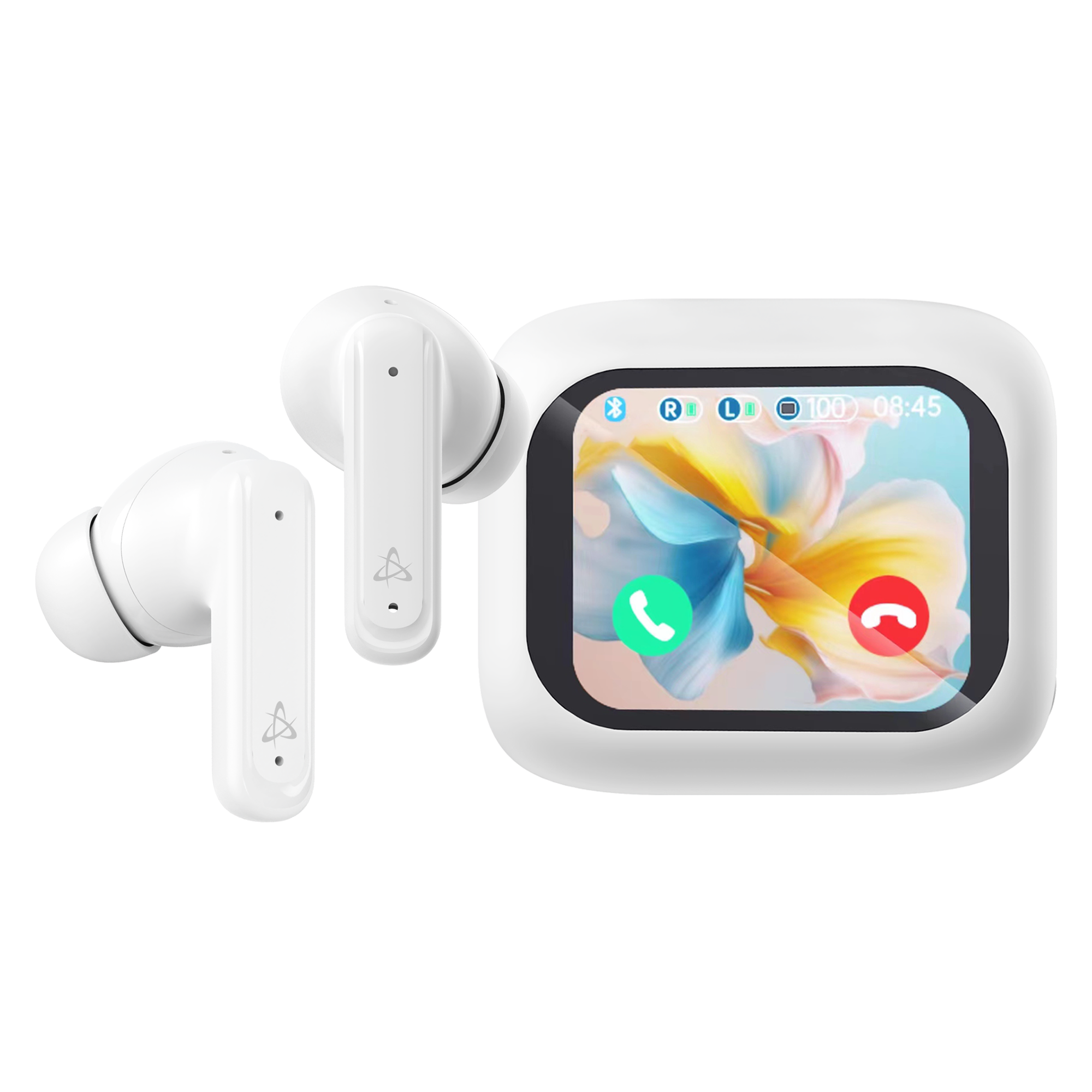 SBOX bluetooth earbuds EB-TWS08 white ANC Touch Display