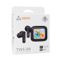 SBOX bluetooth earbuds EB-TWS08 black ANC Touch Display
