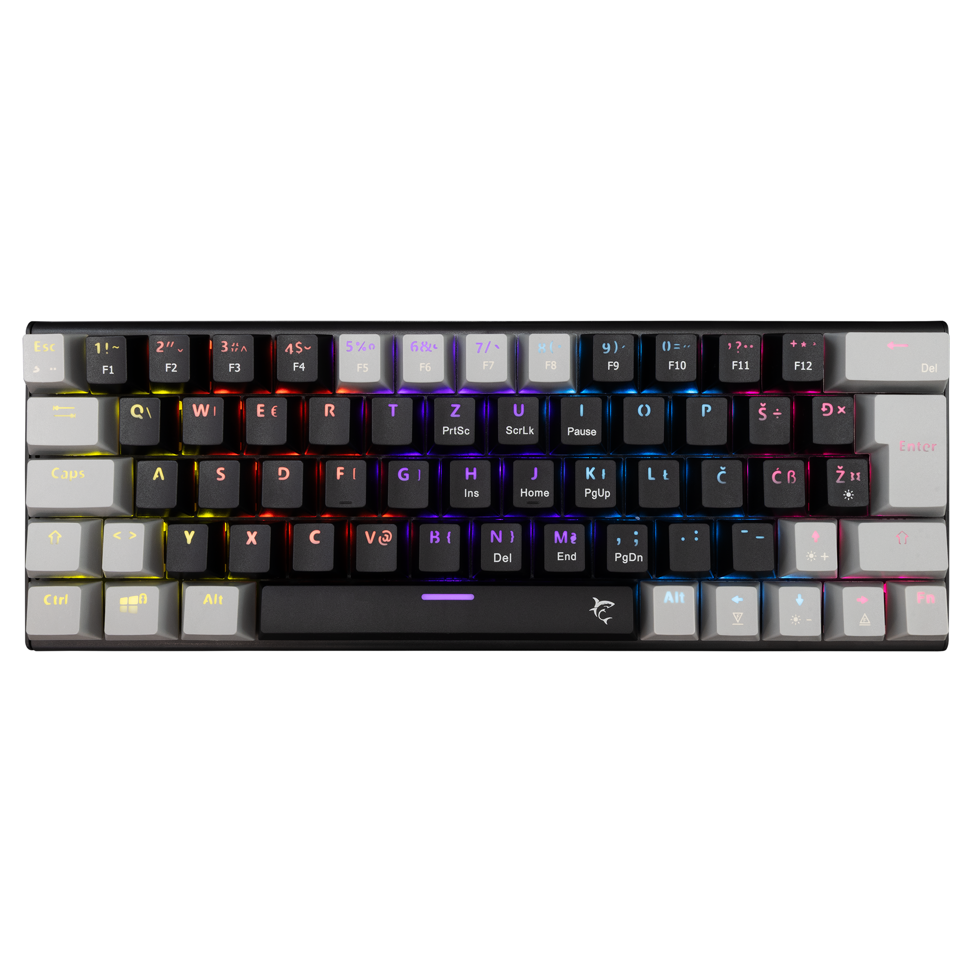 WHITE SHARK gaming mehanička tipkovnica  GK-002112V2  WAKIZASHI-2 crno siva crv.sw