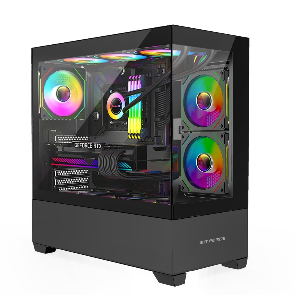 BIT FORCE Mid Tower ARGB Gaming PC Case SPARK ARGB-TG-PWM3