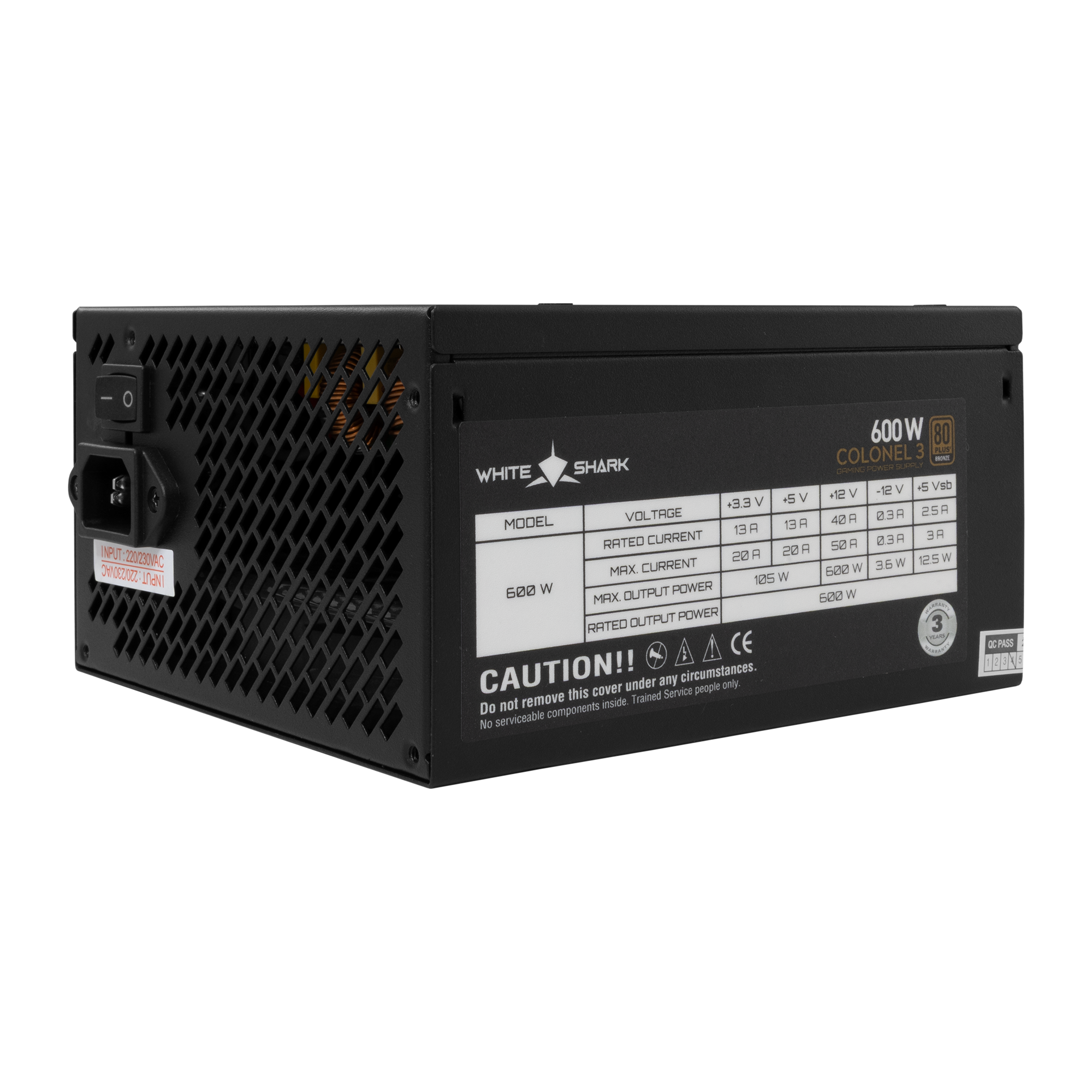 WHITE SHARK napajanje 600W 80PLUS Bronze GPSU-B600S COLONEL-3