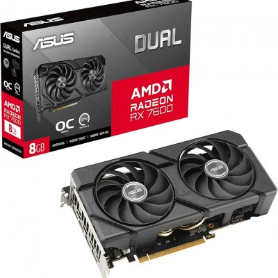 ASUS graphic card AMD Radeon RX 7600 Dual EVO OC, 8GB GDDR6