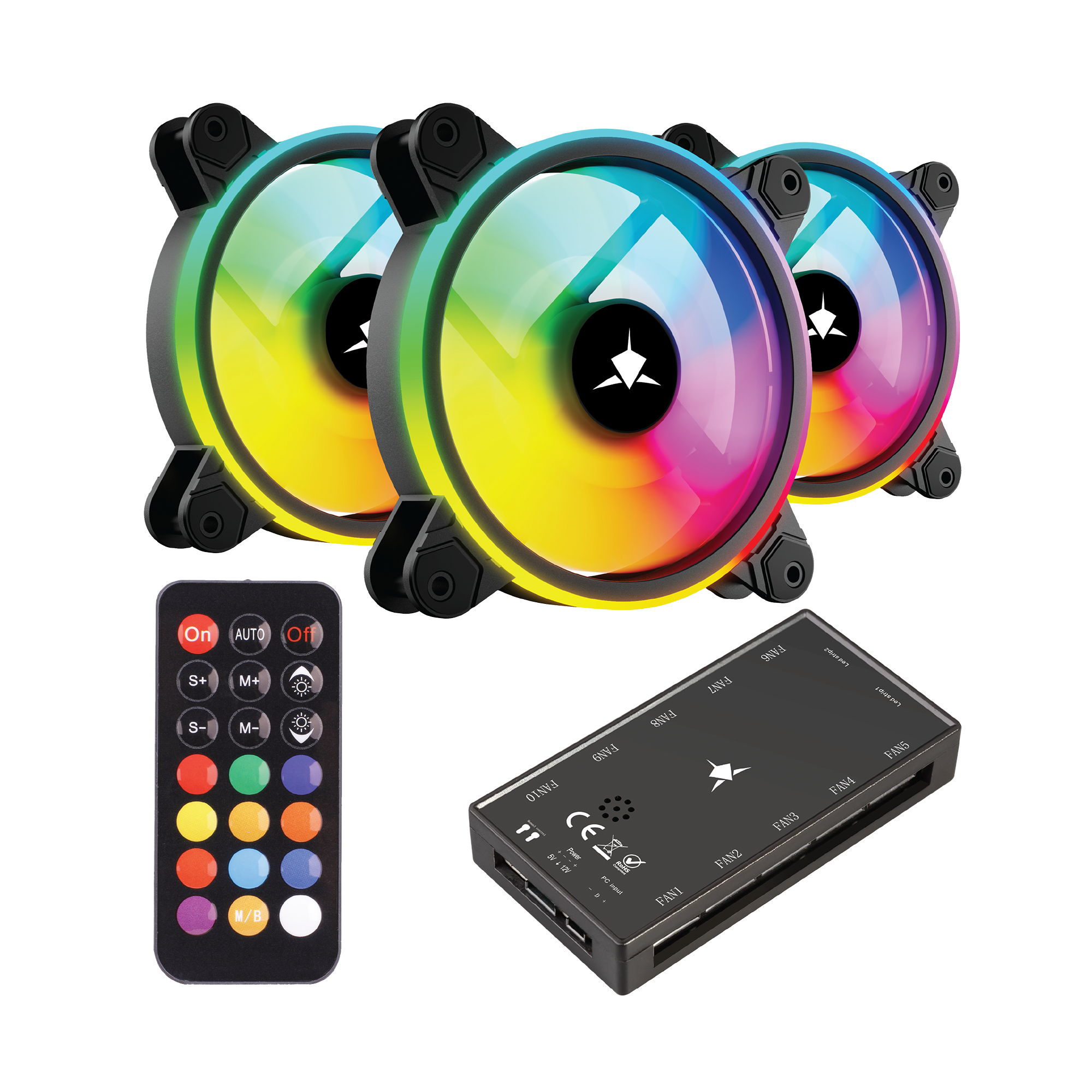 White Shark GCF-S028-004 NEBULA-2 Black ARGB Fan Kit