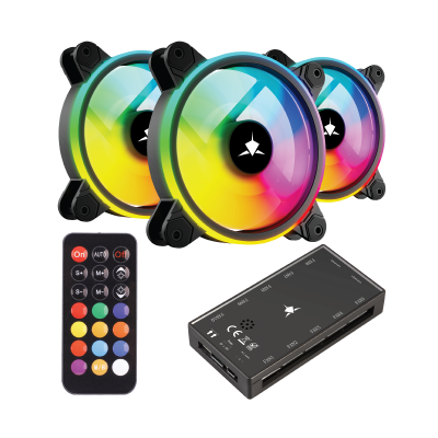 White Shark GCF-S028-004 NEBULA-2 Black ARGB Fan Kit