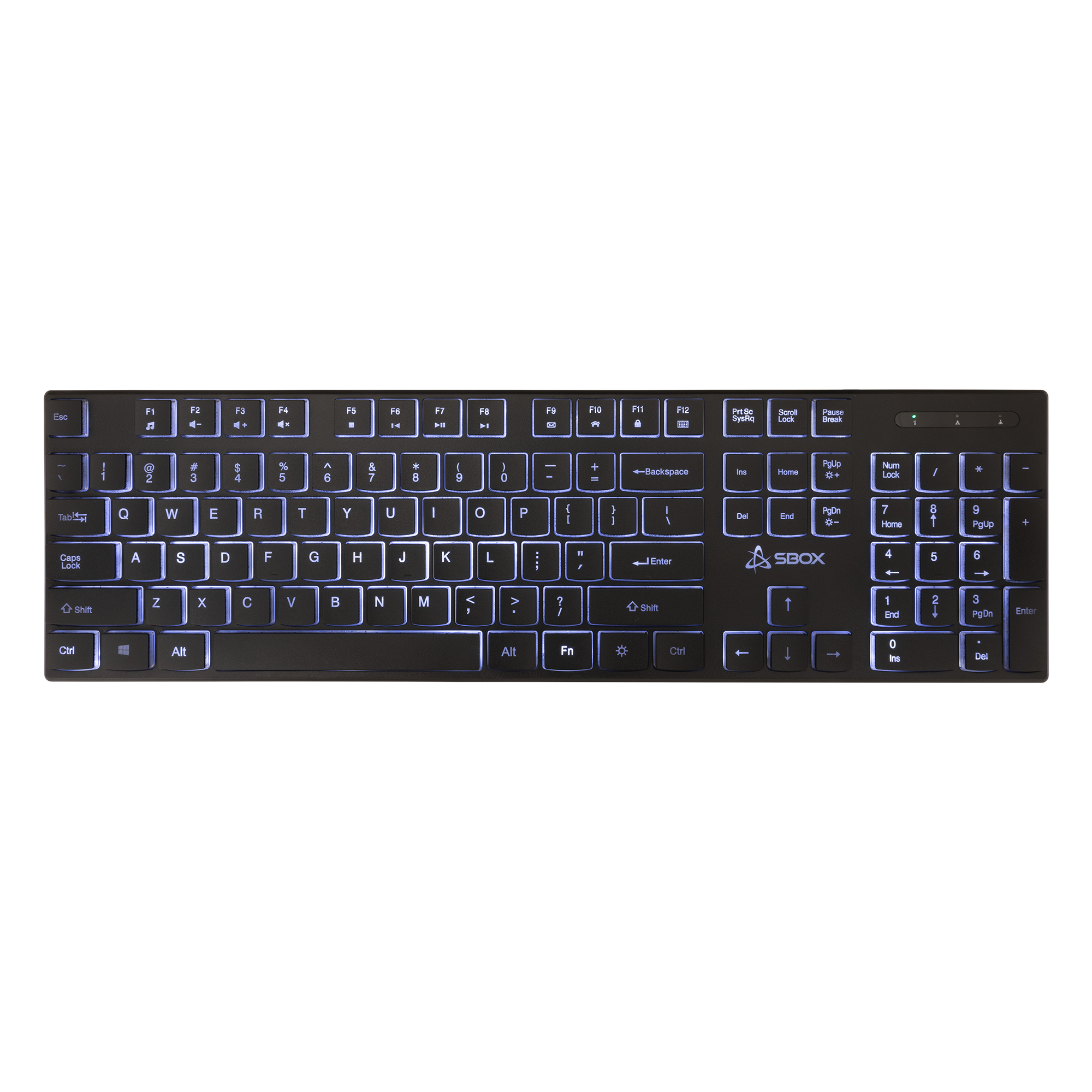 SBOX wired standard keyboard K-22 black US