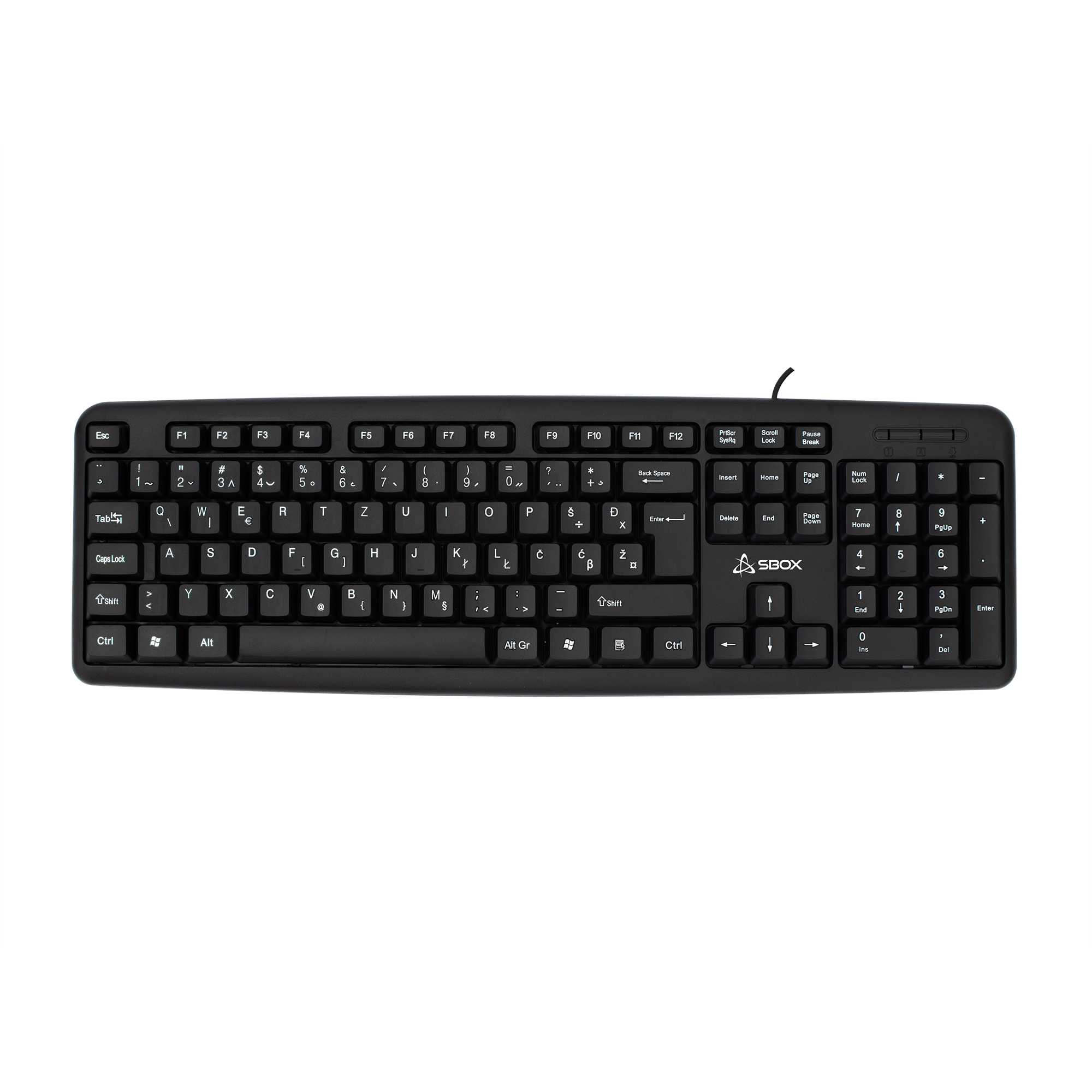 SBOX wired standard keyboard K-14 black CRO