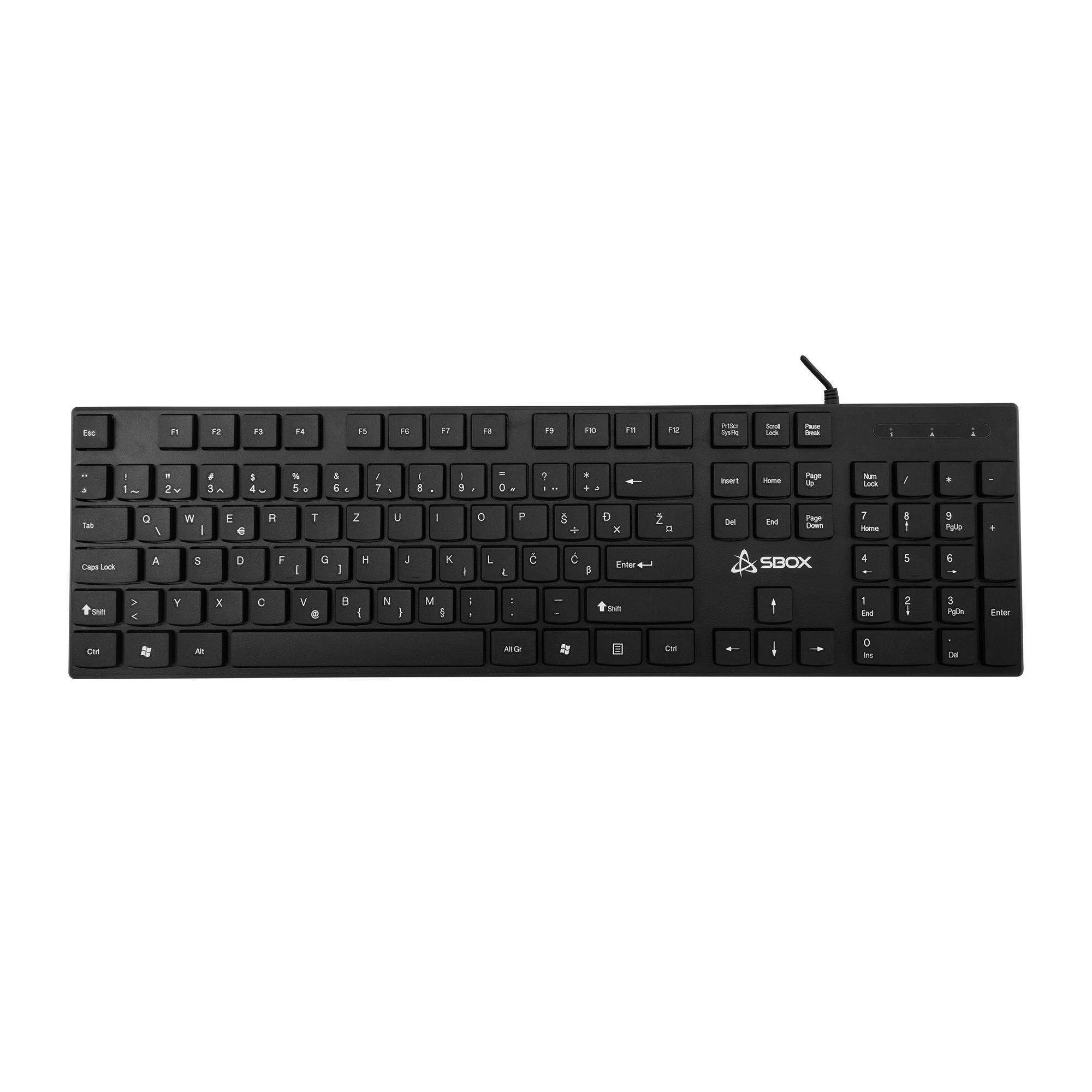 SBOX wired standard keyboard K-123 black HR